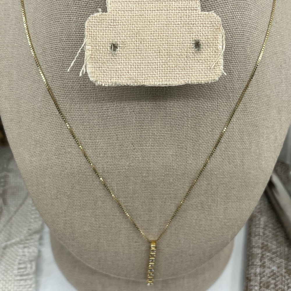 Vintage Sterling Silver & CZ Necklace - Estate Collection, Stamped 925 - Picture 9 of 17